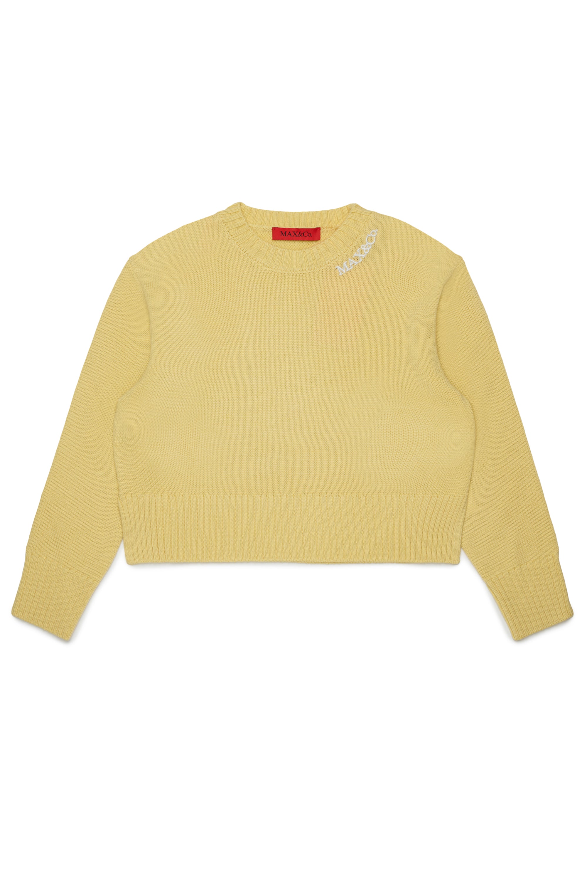KNIT SWEATER WITH LOGO AROUND NECK