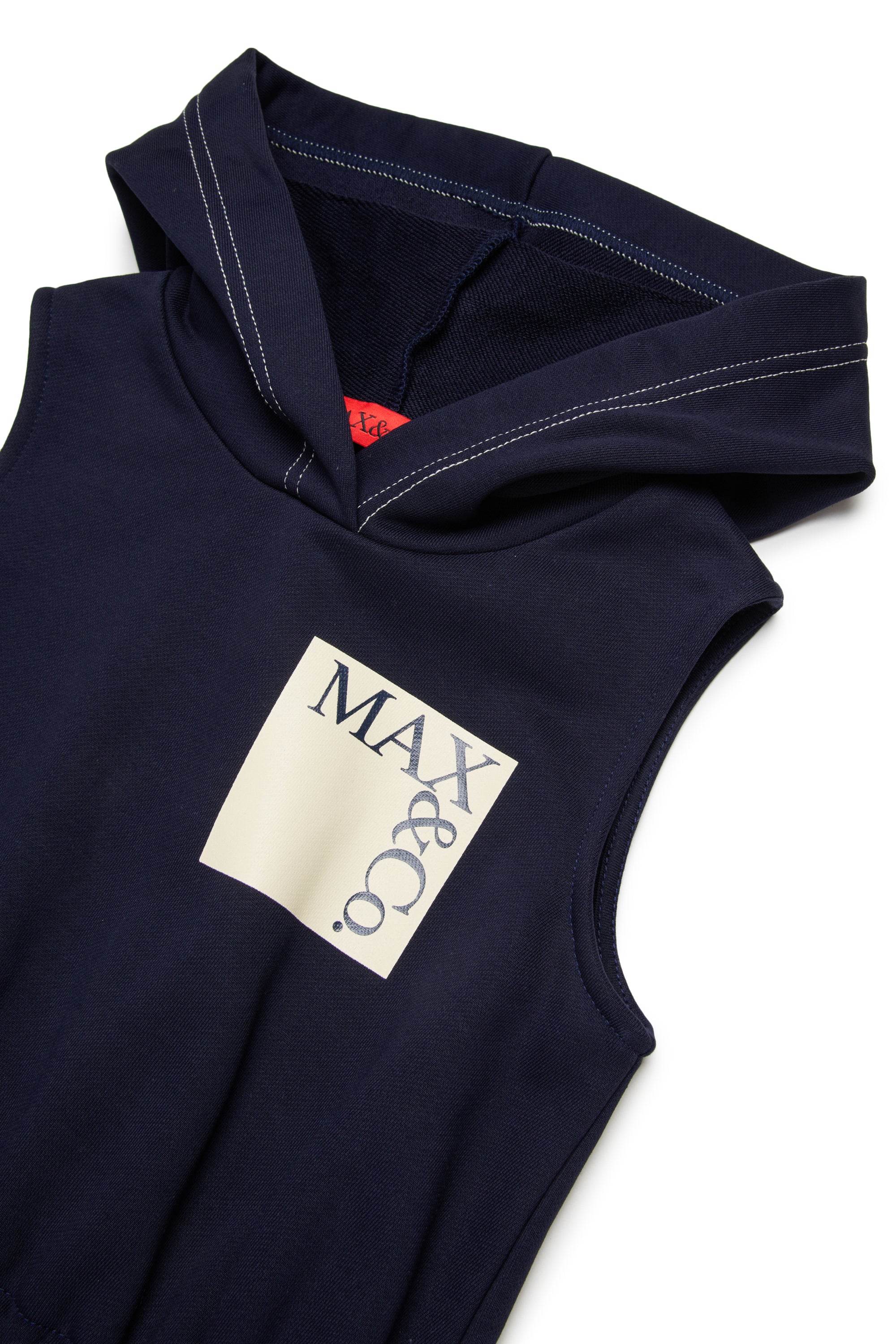 SLVLSS HOODED SWEAT DRESS WITH LOGO