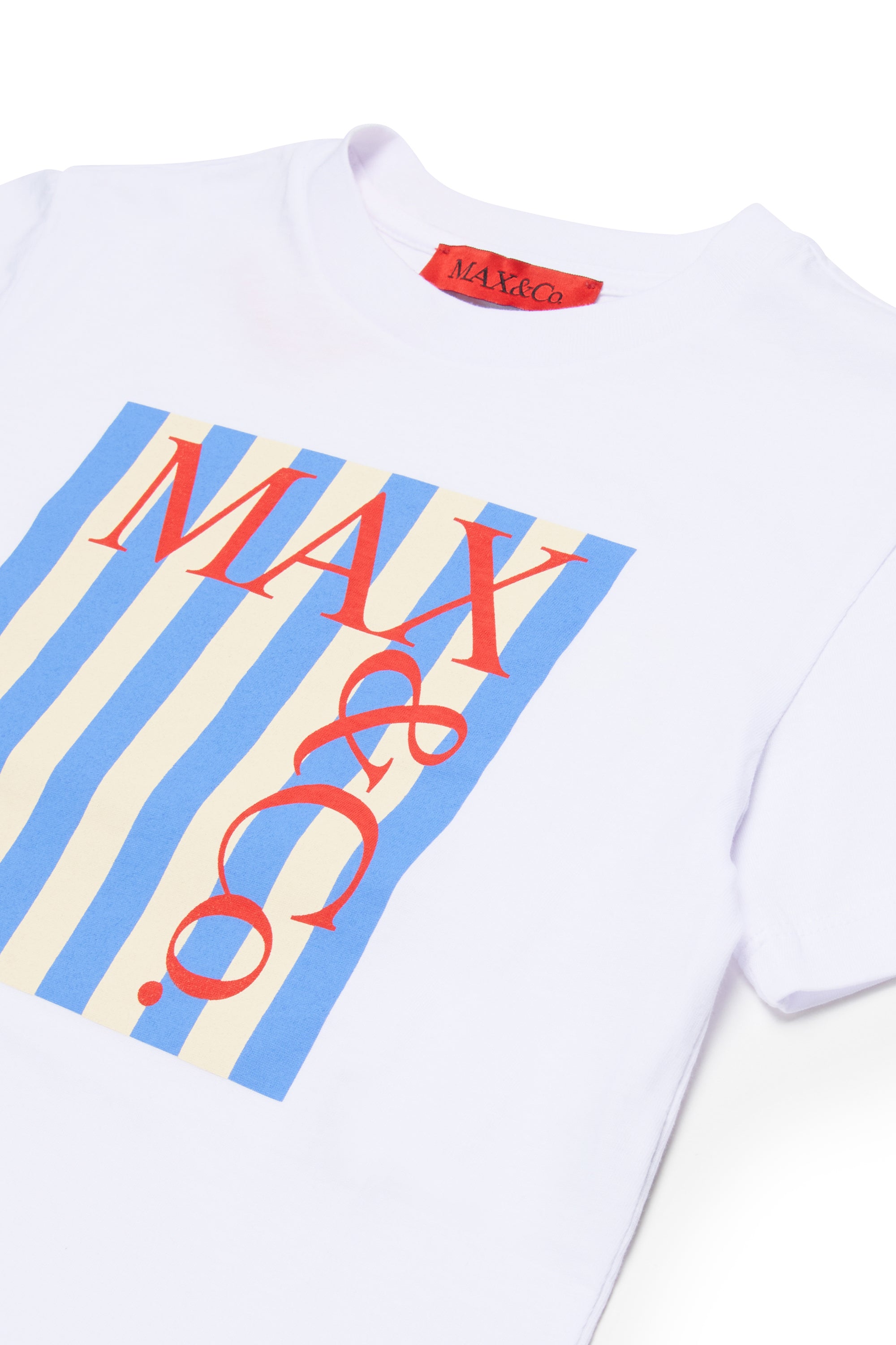 SS TEE WITH STRIPED LOGO WHITE