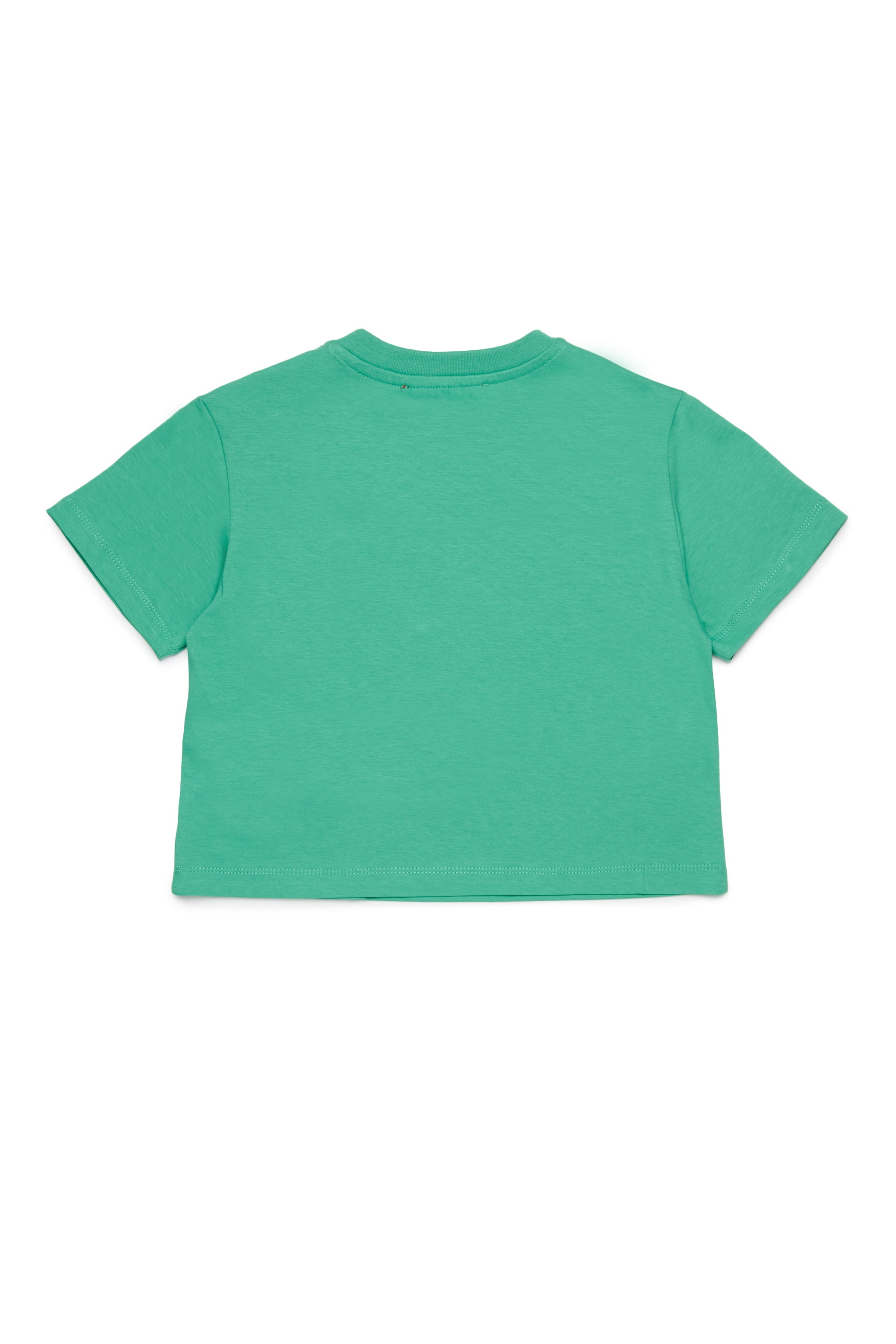 SS TEE WITH STRIPED LOGO GREEN