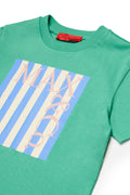 SS TEE WITH STRIPED LOGO GREEN