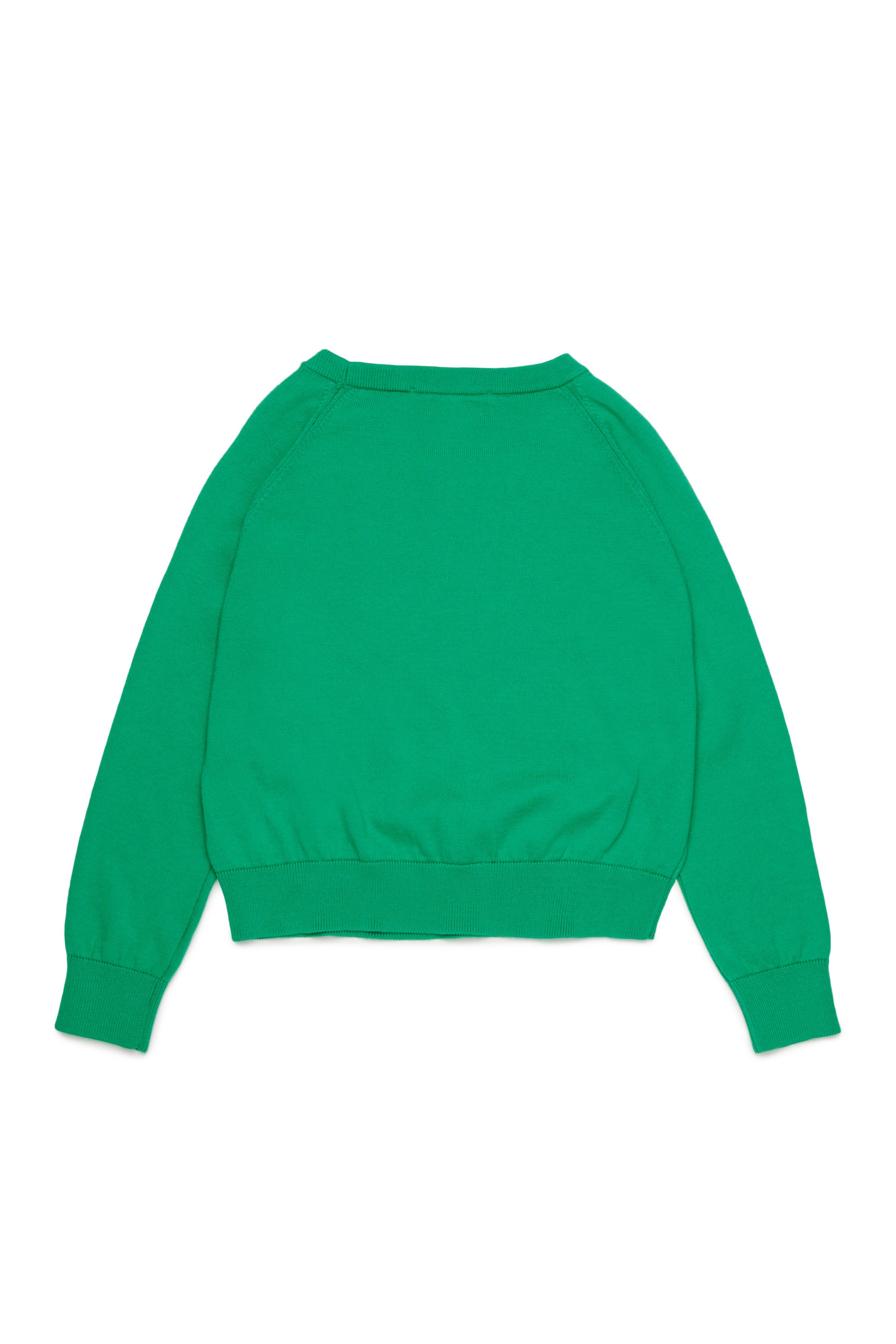 MINI ME KNIT SWEATER WITH SMALL LOGO PATCH GREEN