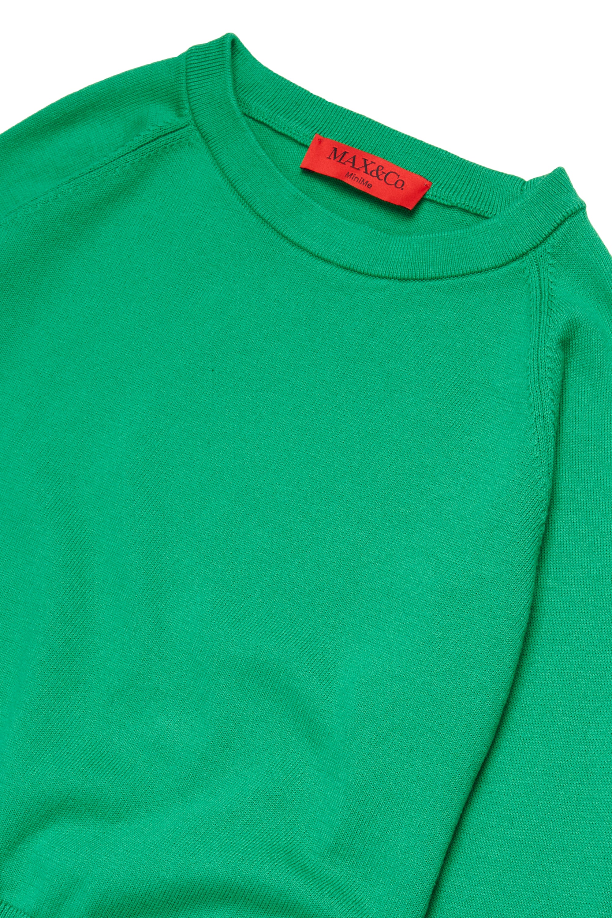 MINI ME KNIT SWEATER WITH SMALL LOGO PATCH GREEN