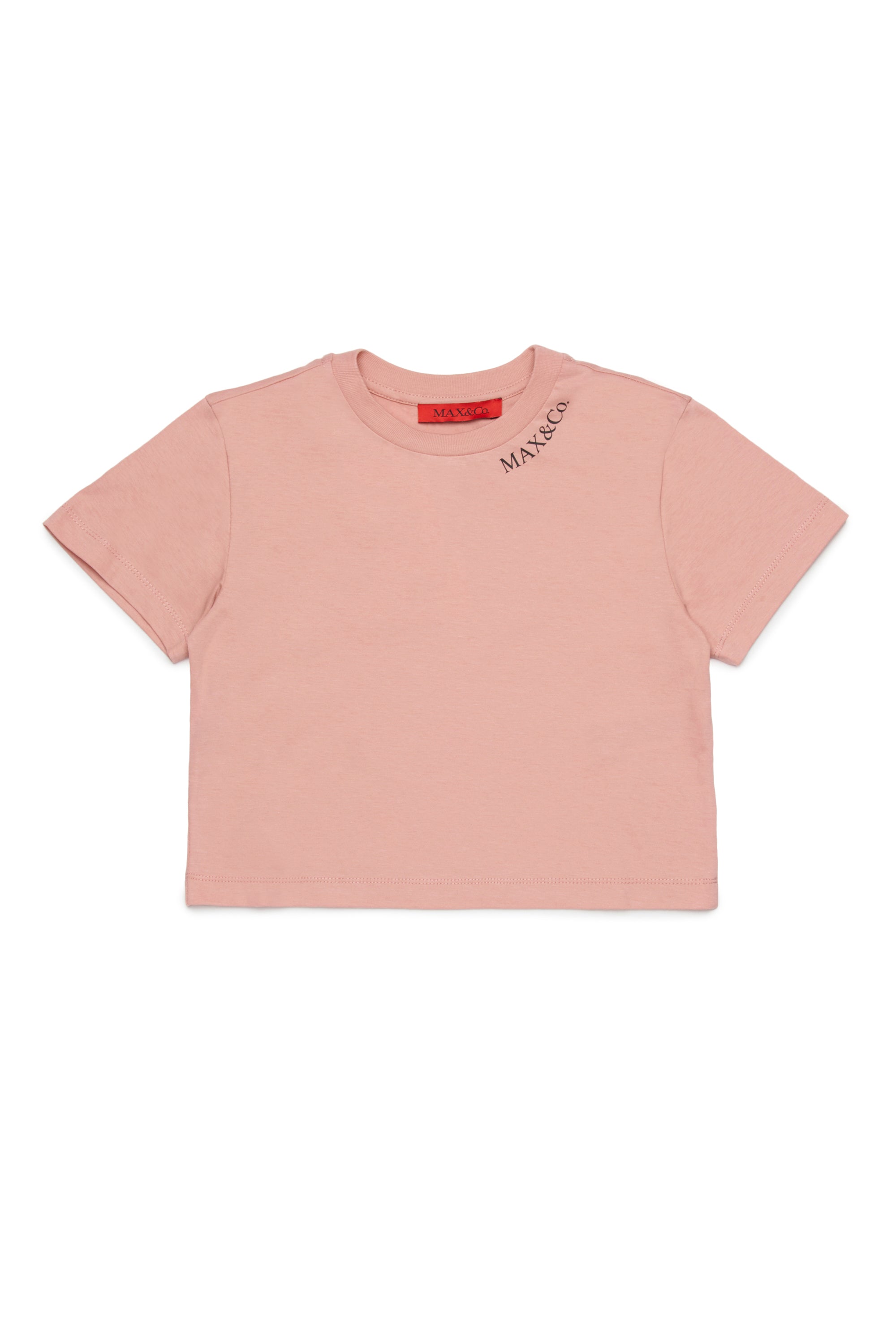 Max & Co TEE WITH LOGO AROUND NECK PINK