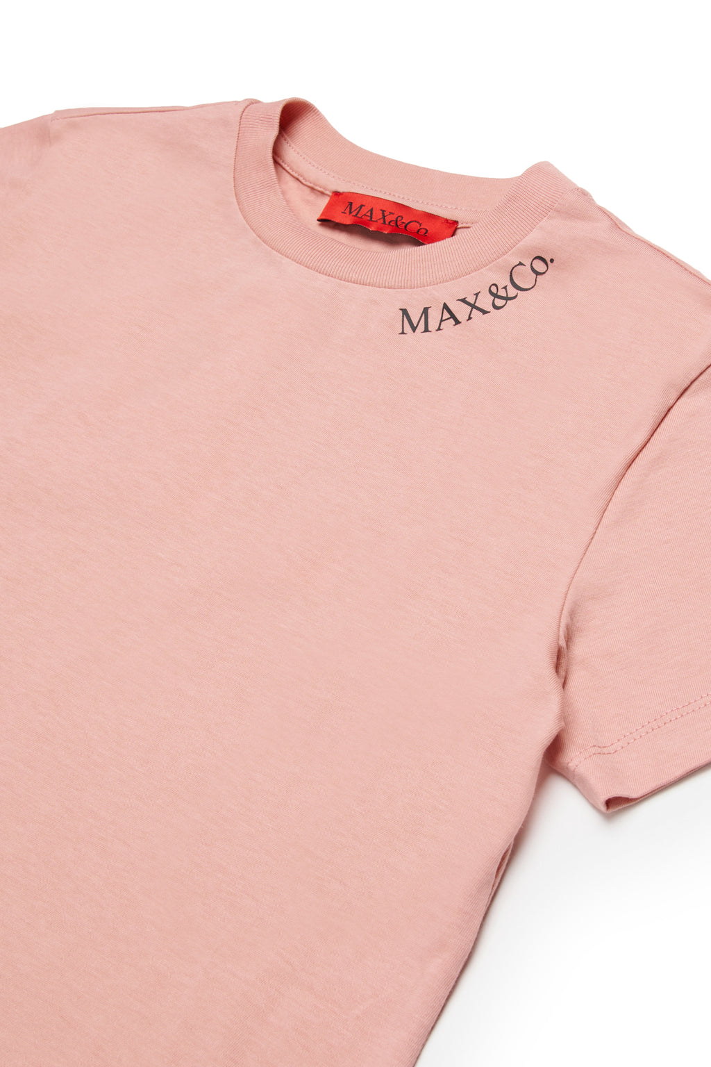 Max & Co TEE WITH LOGO AROUND NECK PINK