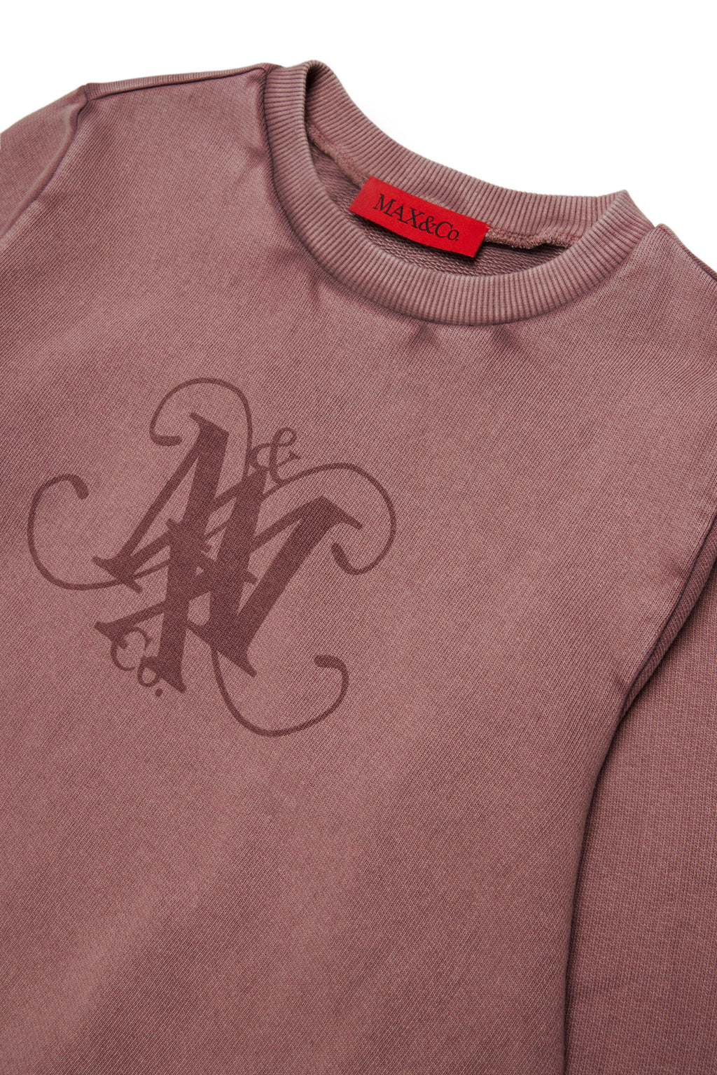 ACID WASHED SWEATSHIRT WITH MONOGRAM LOGO