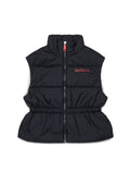 NYLON PUFFER VEST WITH ELASTICATED WAIST
