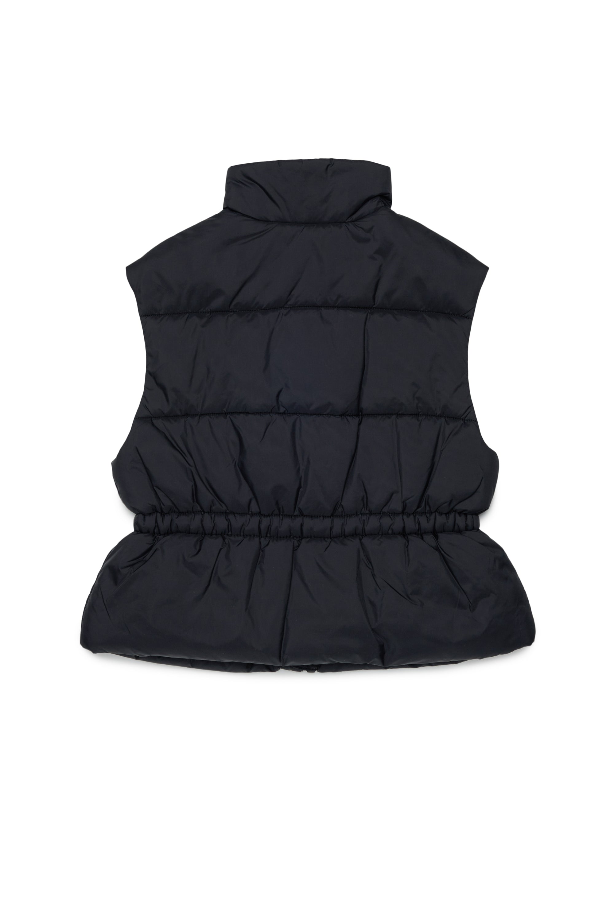 NYLON PUFFER VEST WITH ELASTICATED WAIST