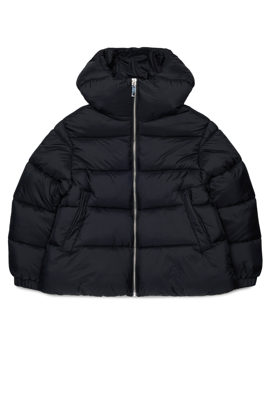 NYLON SHORT PUFFER JACKET WITH HOOD