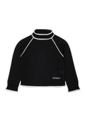 RIBBED TURTLENECK WITH CONTRAST STITCHING