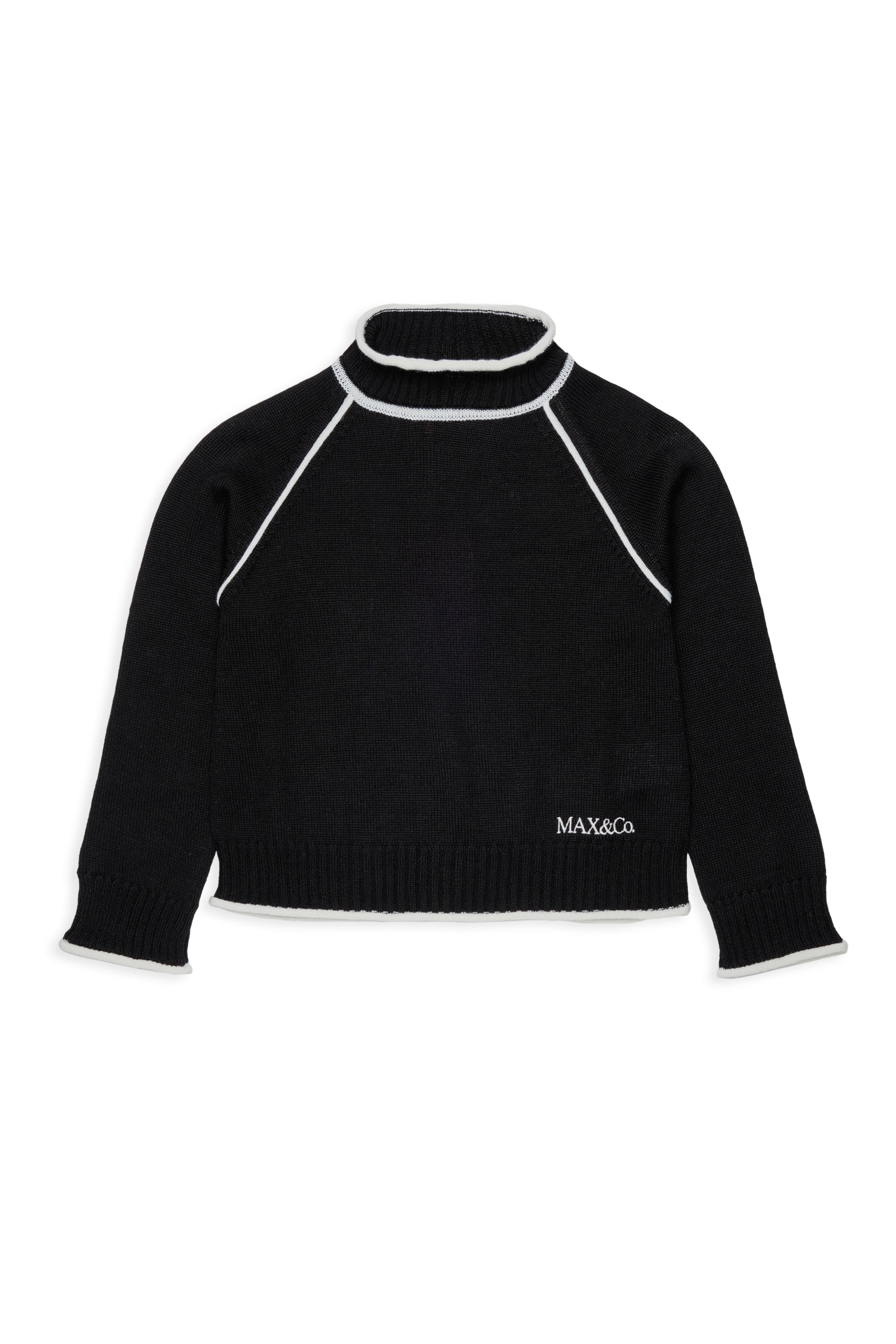 RIBBED TURTLENECK WITH CONTRAST STITCHING