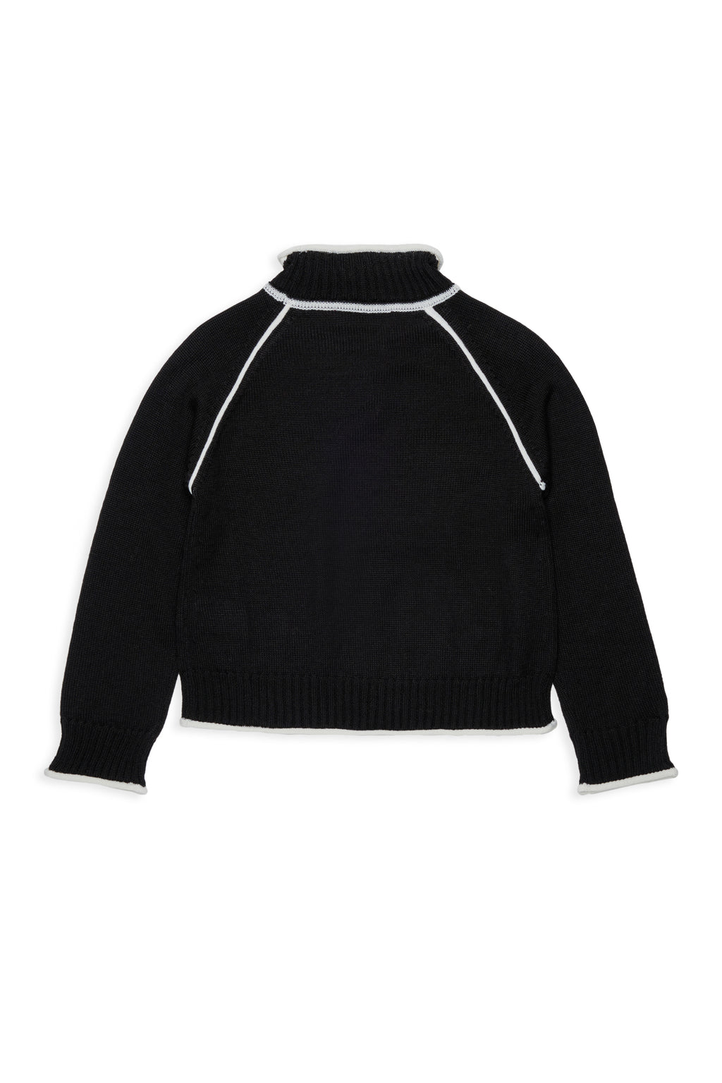 RIBBED TURTLENECK WITH CONTRAST STITCHING