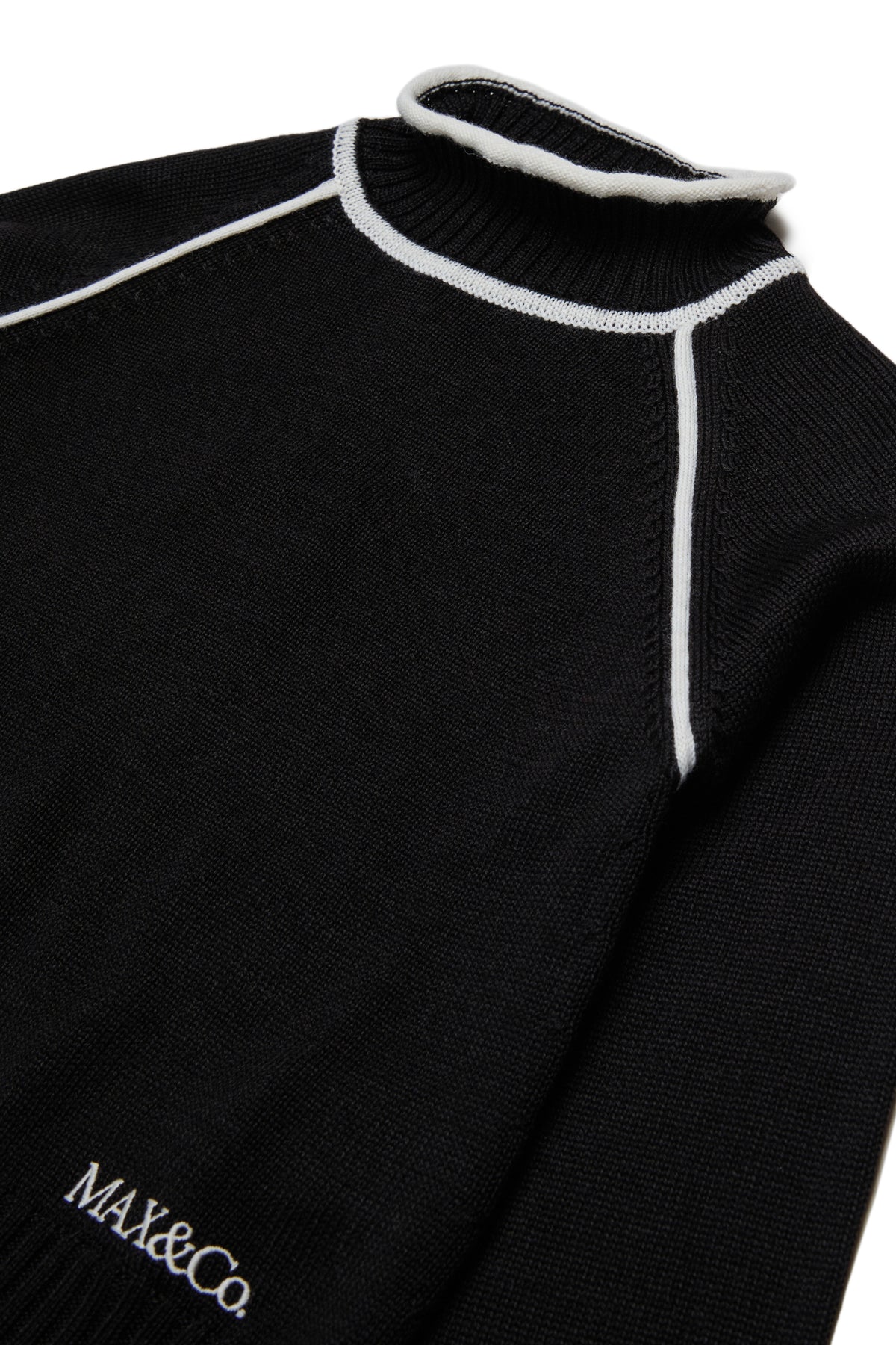 RIBBED TURTLENECK WITH CONTRAST STITCHING - MAX & CO