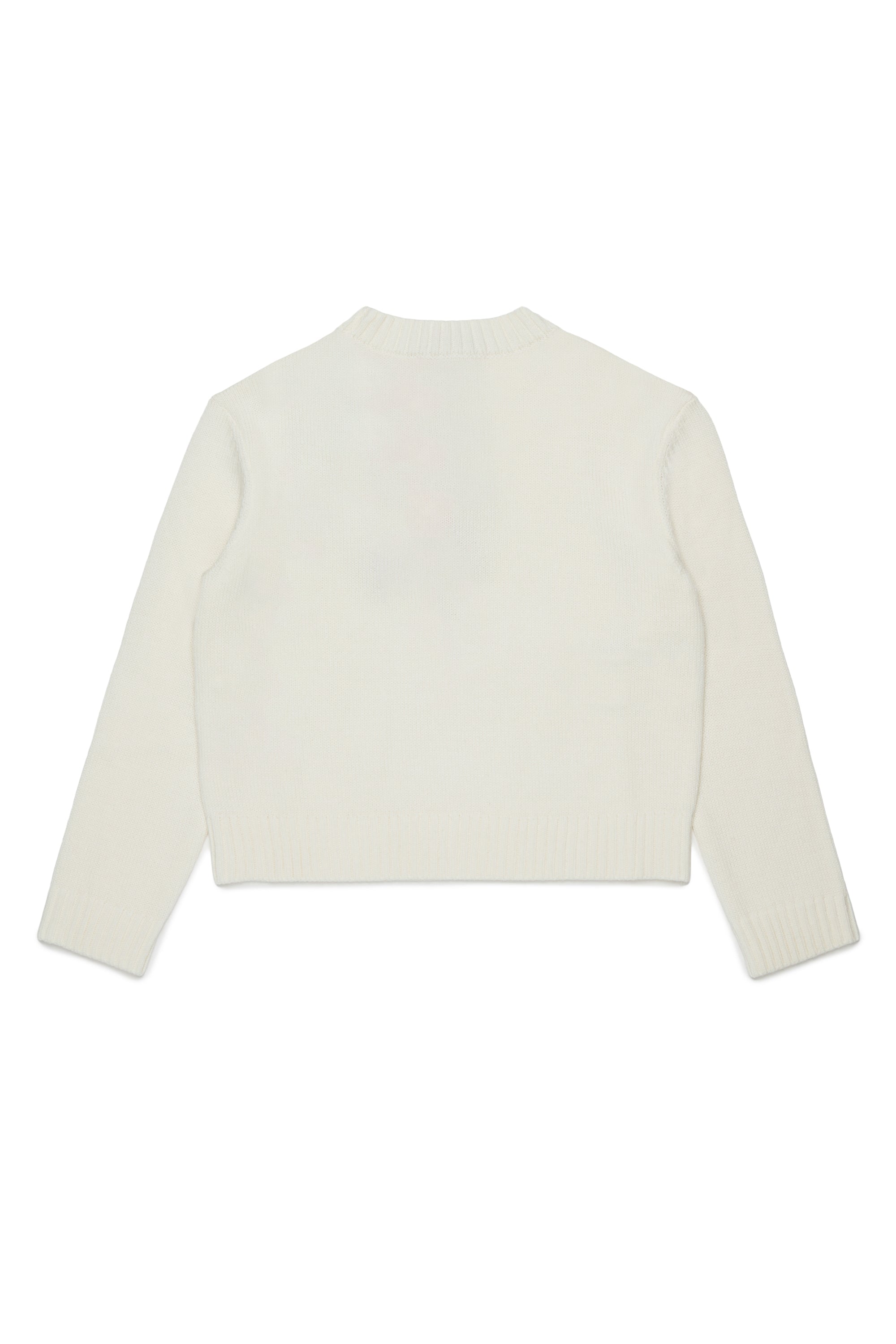 KNIT SWEATER WITH METALLIC BOW PRINT
