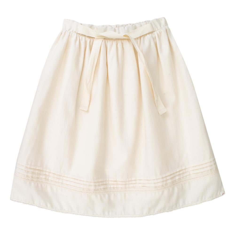 Miriam ecru midi skirt with lace details