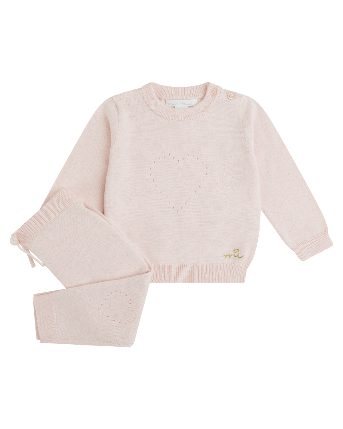 Pointelle Heart Crawler Set