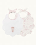 Darcy Toile de Jouy Scallop Bib - Two Pack