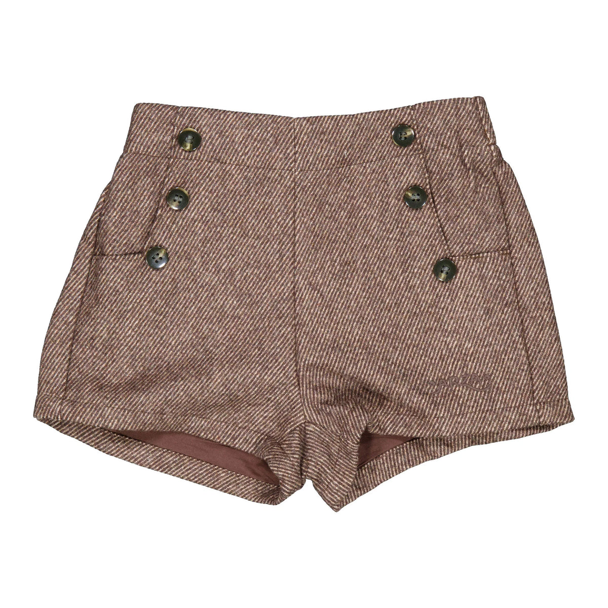 Gray Textured Wool Shorts
