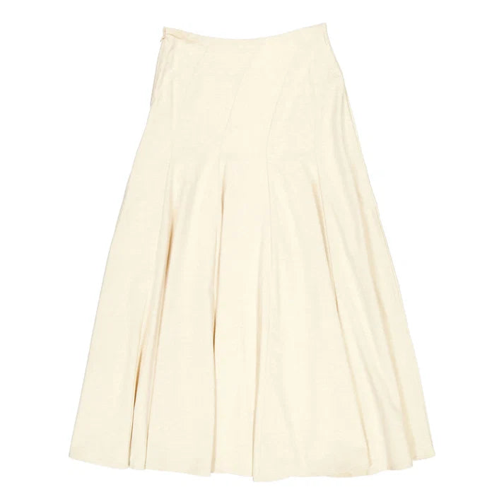 Clubhouse Ivory Angled Pleated Skirt