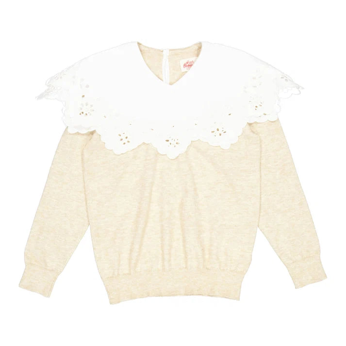 Knit Eyelet Collar Sweater
