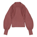 Wine Ribbed Button Sweater