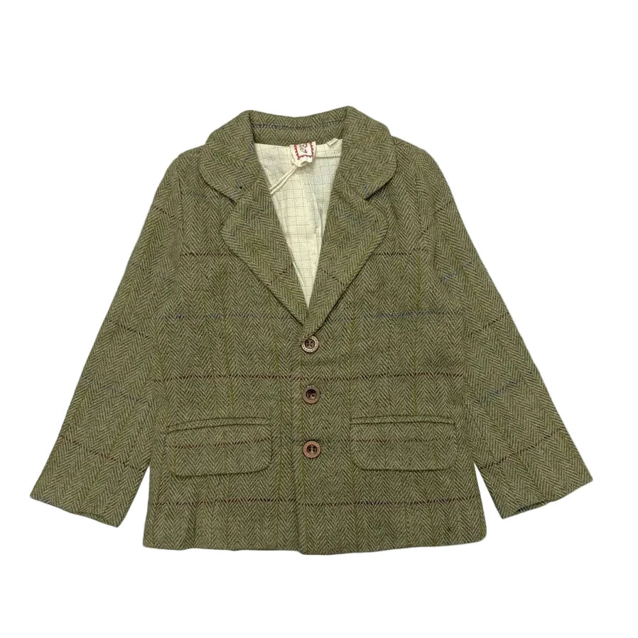 Olive Plaid Wool Jacket - 1984
