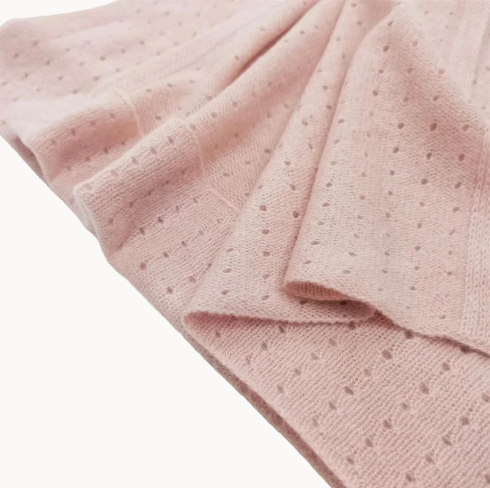The Dusty Rose Pointelle Blanket Cashmere