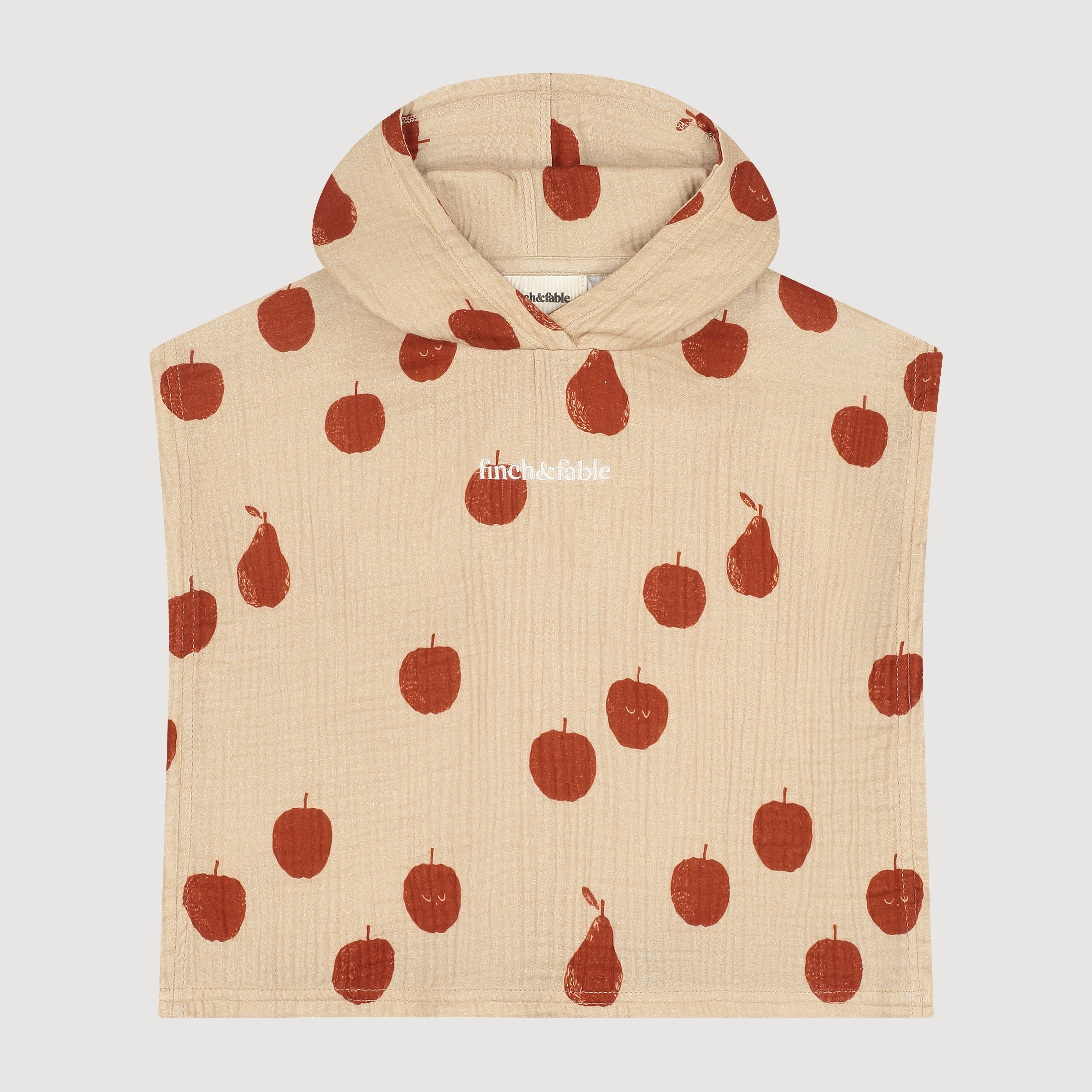 Baby & Toddler Hooded Poncho Towel - Apple and Pear Print