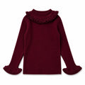 Wine Knit Fringe Turtleneck