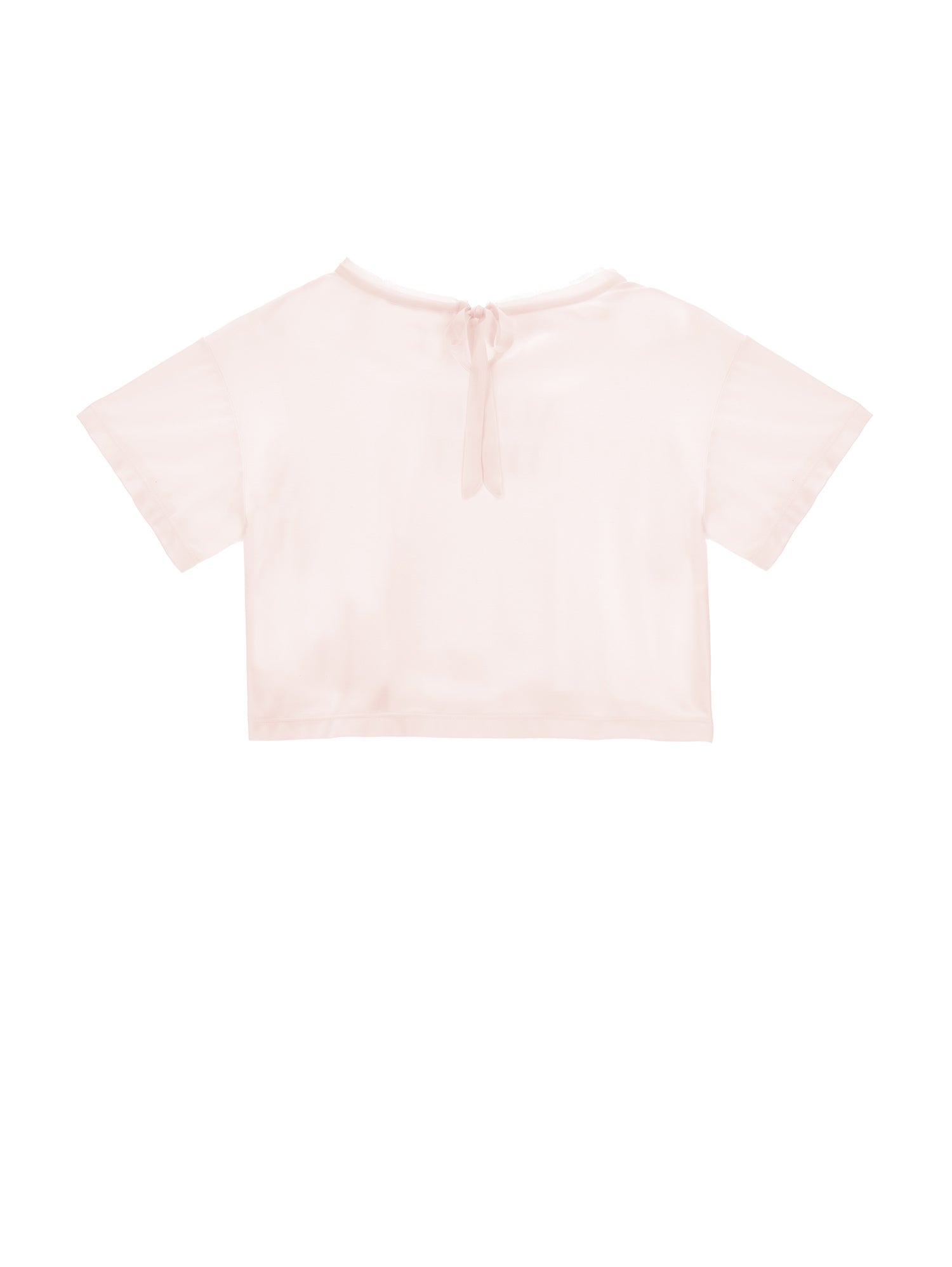 RHINESTONED LOGO VISCOSE TSHIRT PALE PINK