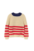 pearled stitch tricot sweater ivory tomato