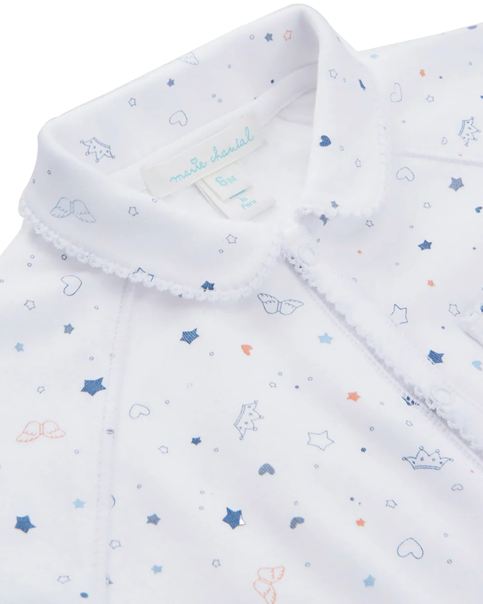 MC-105-CO24 PIJAMA CON ESTAMPADO DE ESTRELLAS Y CORONAS MARIE-CHANTAL