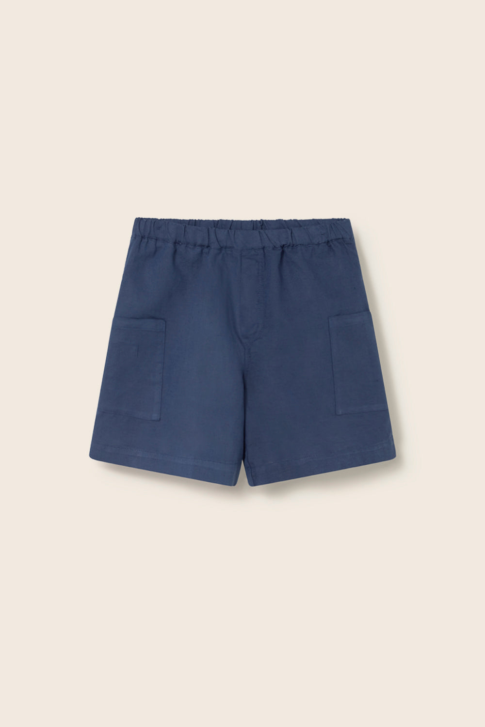 cotton linen bermuda shorts navy