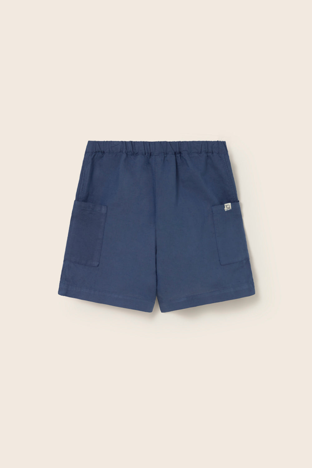 cotton linen bermuda shorts navy