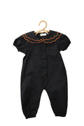 Double Collar Romper With Orange Peel