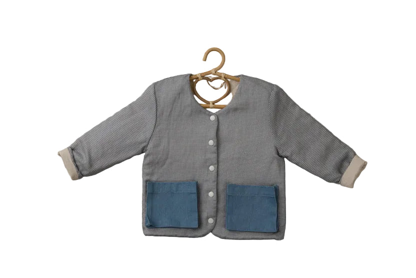 Reversible Jacket in Ink Checkered