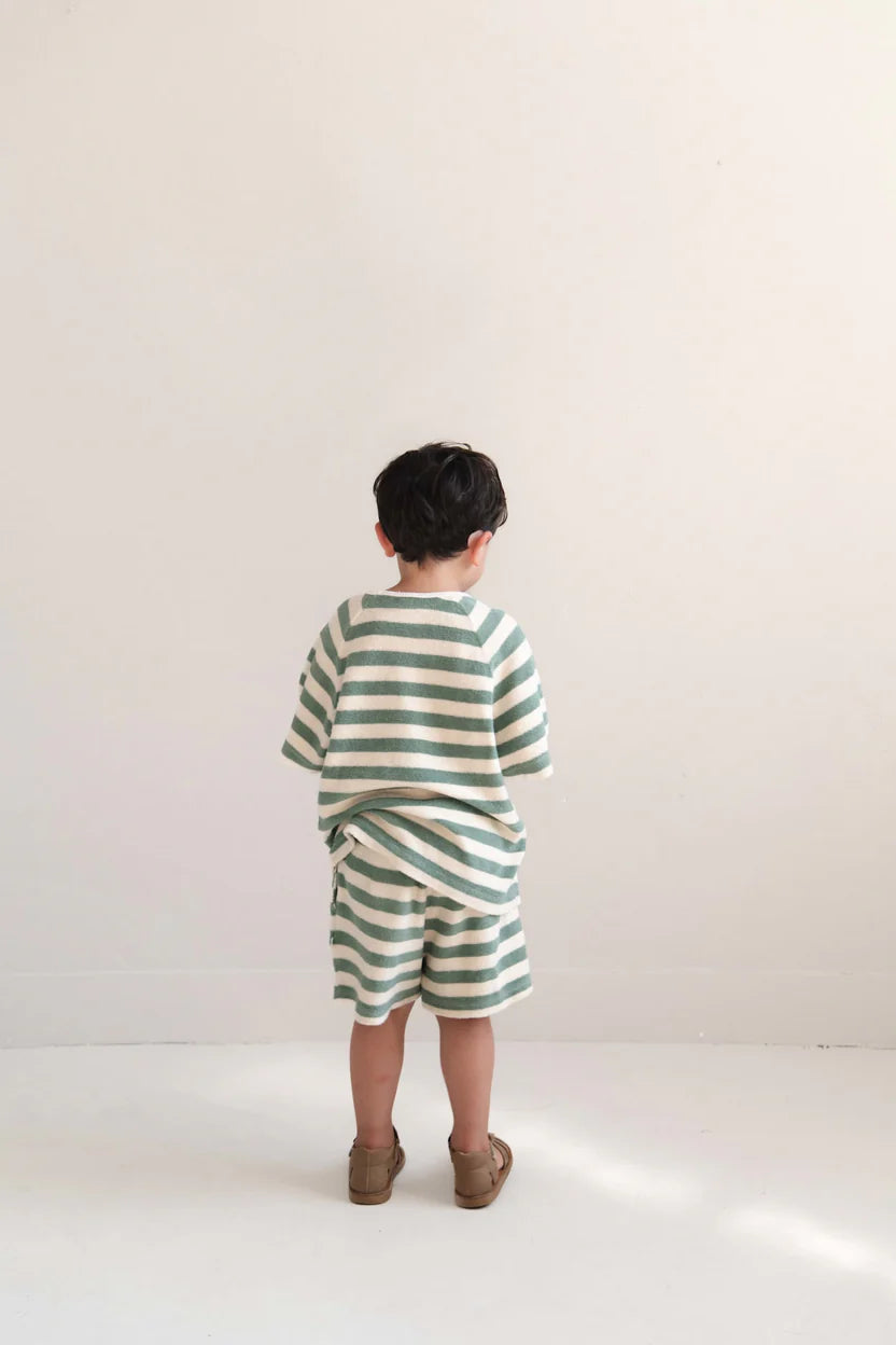 Sage Green Off White Stripe To T-Shirt