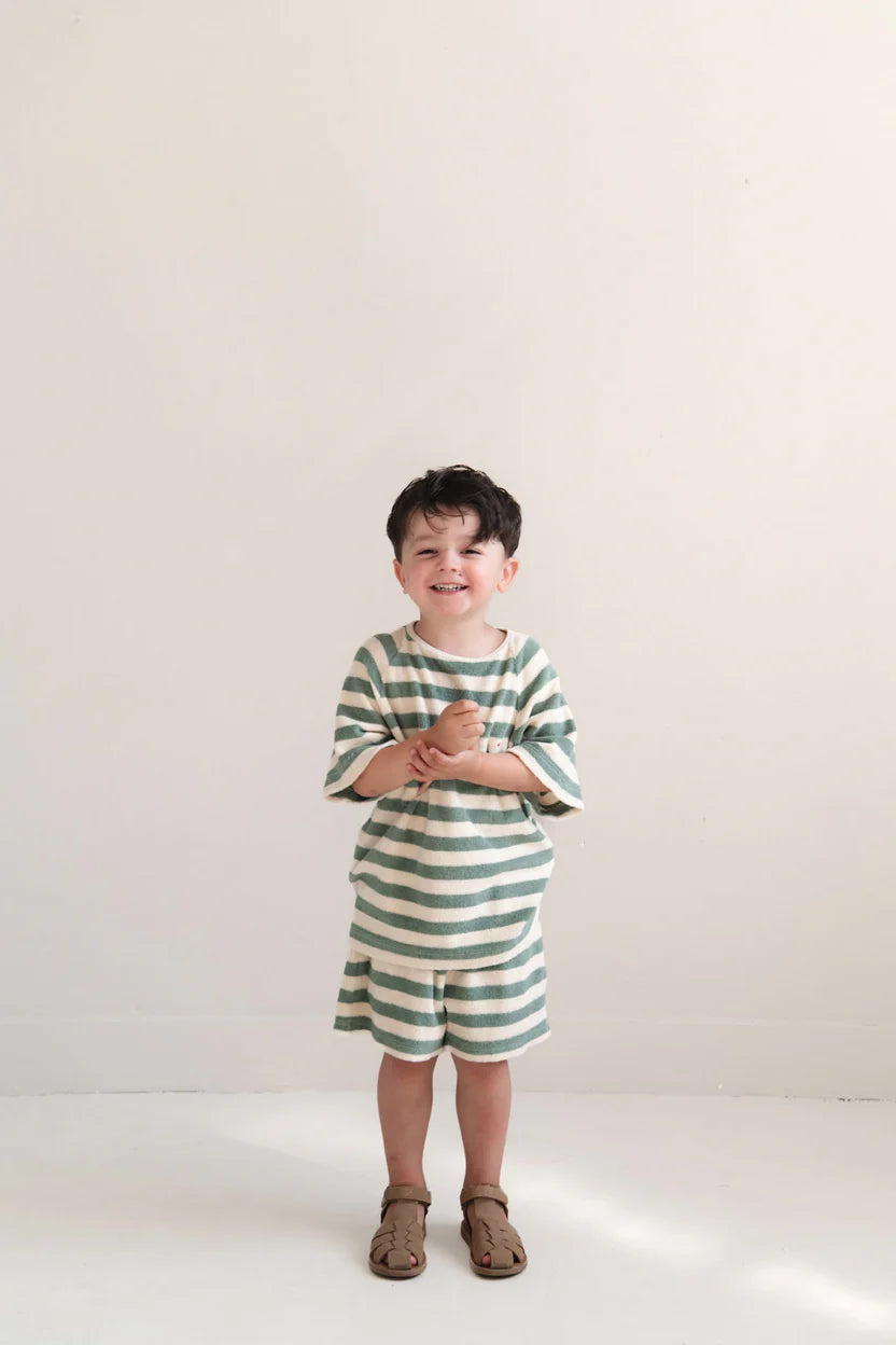 Sage Green Off White Stripe To T-Shirt