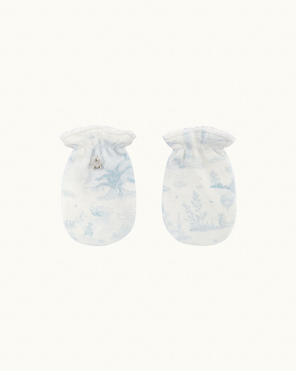 Delani Toile de Jouy Hat Mitten Set - Blue