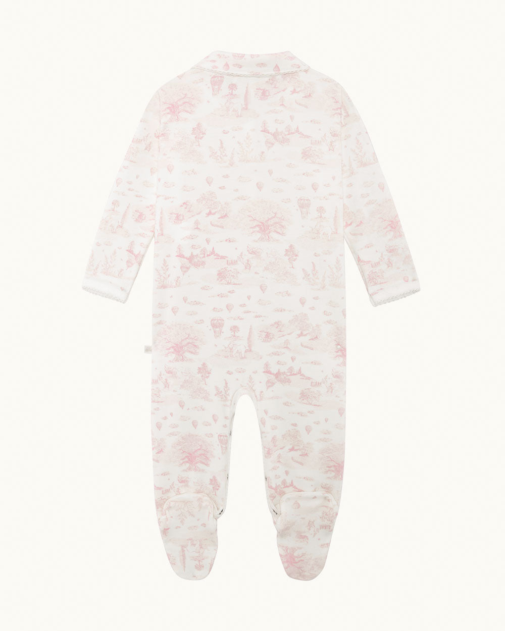 Charles Toile de Jouy Sleepsuit - Pink