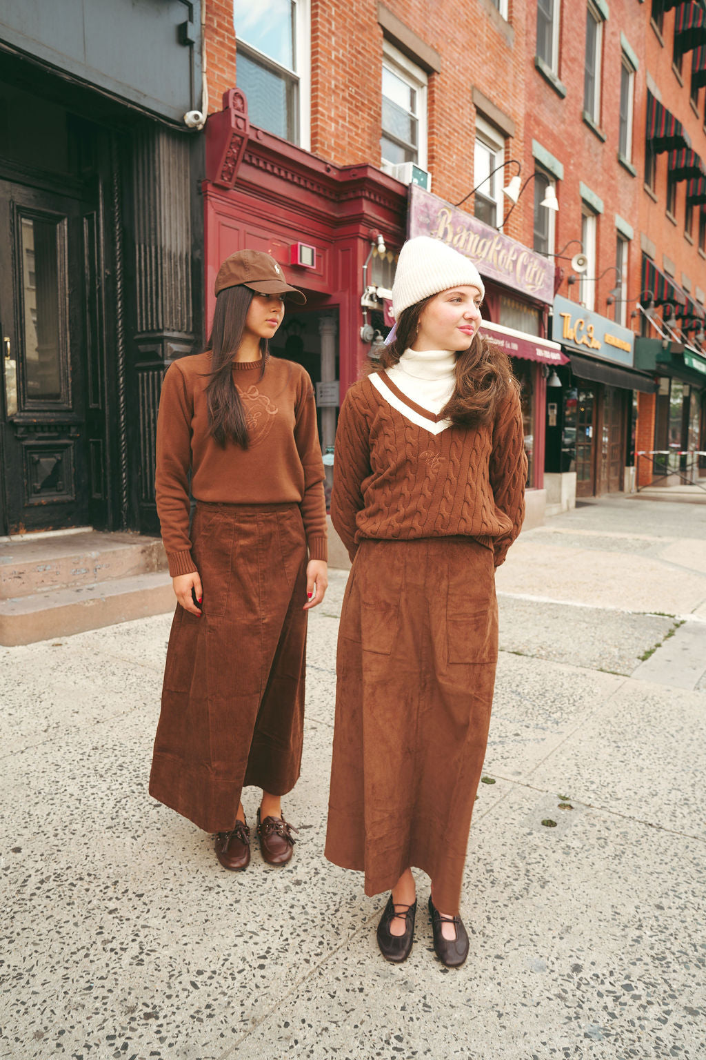 Midi Sweatset Sweatskirt - Brown