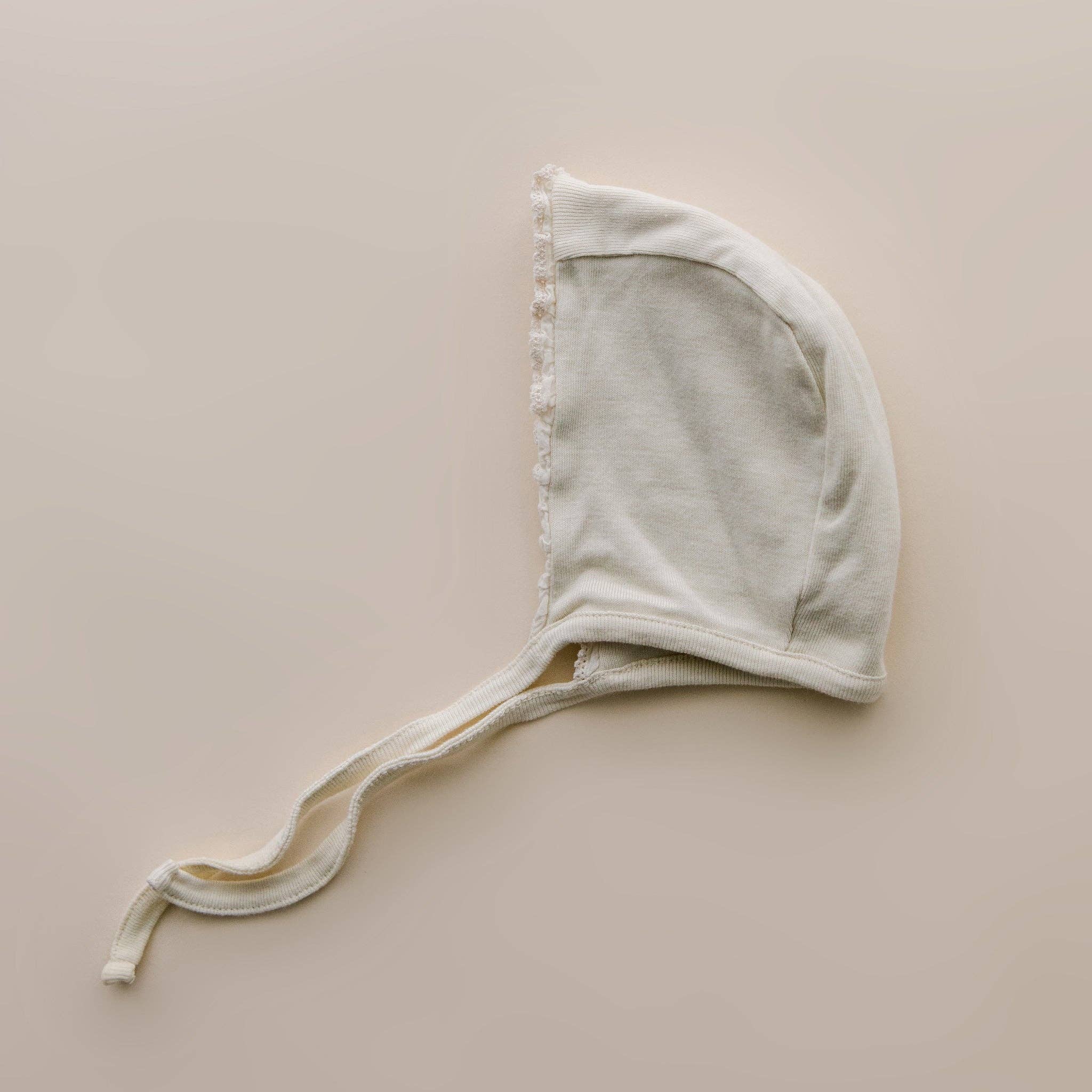 Lace Bonnet | Natural: 0-3 mo