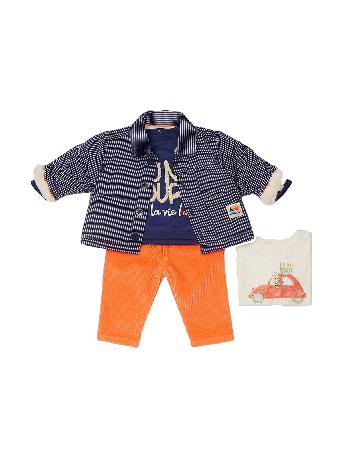 Arsène et les Pipelettes kids Baby Bonjour La Vie Sweatshirt - Navy, view 3