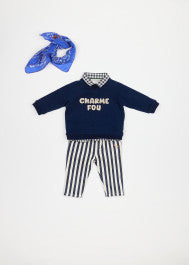 H25BP04 ARSENE & LES PIPELETTES Navy Pantalon