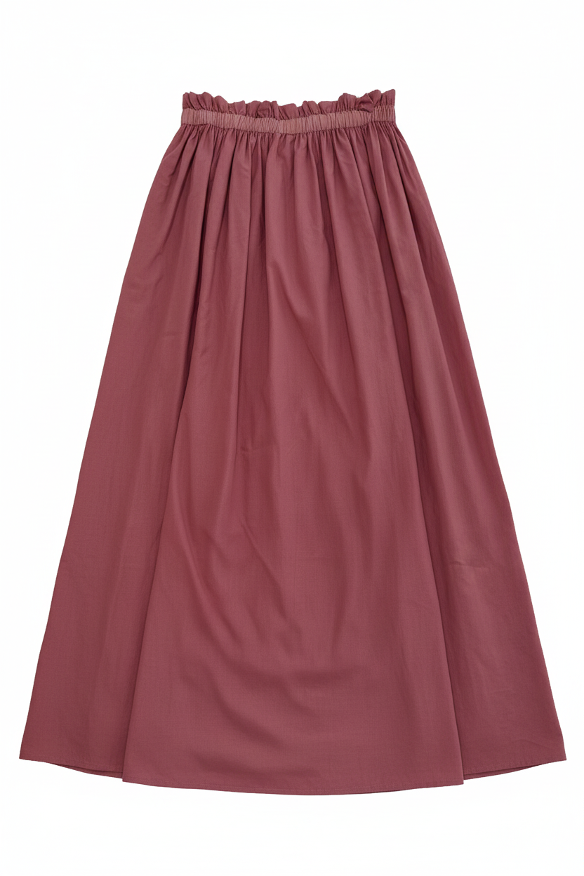 Cotton Taffeta Clara Ruffle Skirt Dusty Rose