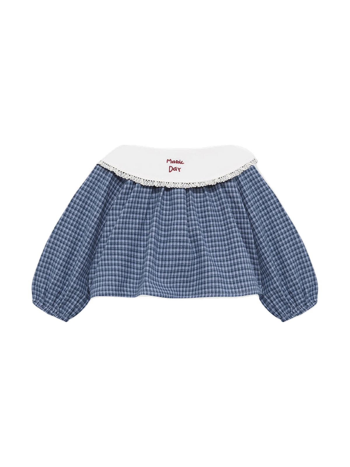 Birinit Baby Indigo Gingham Blouse and Bloomer Set - Vichy Indigo, view 2