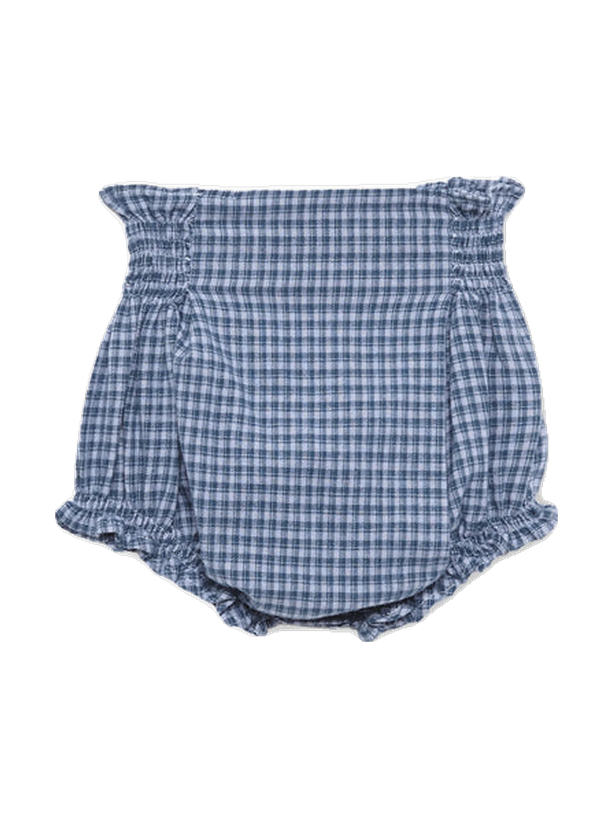 Birinit Baby Indigo Gingham High Bloomer - Vichy Indigo