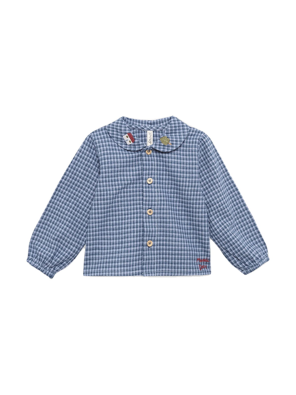 Birinit kids Indigo Gingham Peter Pan Shirt - Vichy Indigo