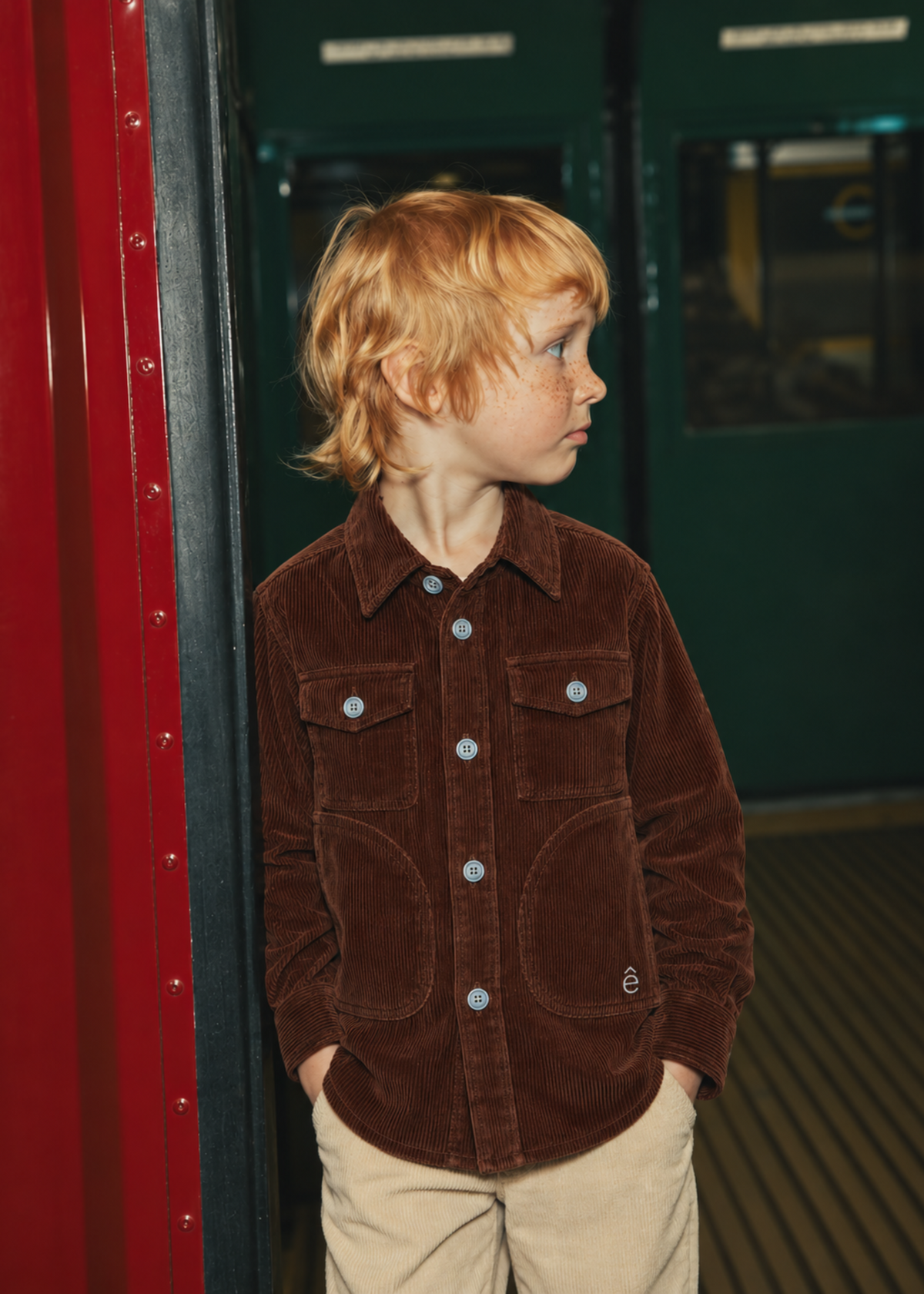 Rêve kids Brown Corduroy Shirt - alternate view