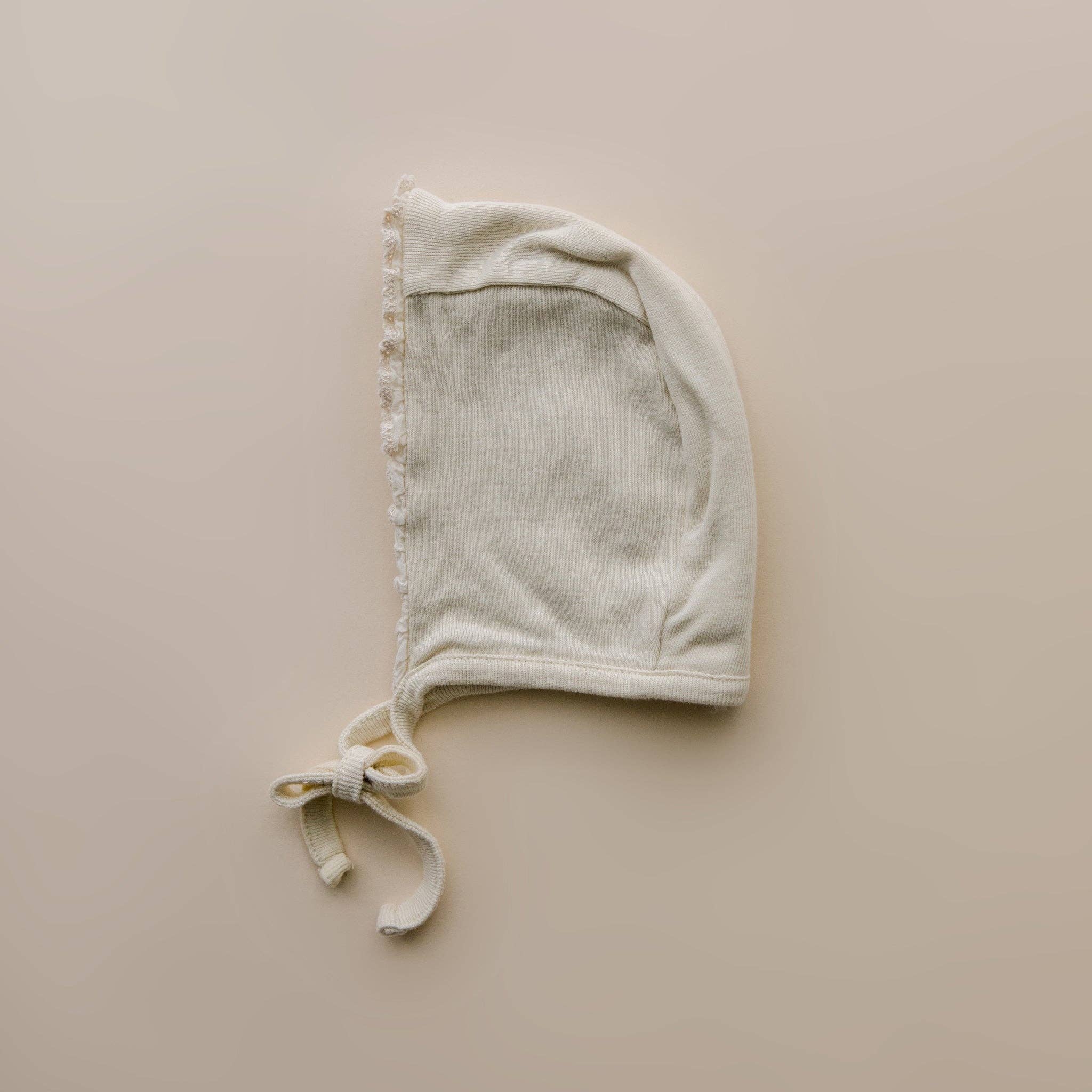 Lace Bonnet | Natural: 0-3 mo